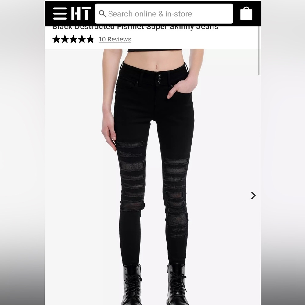Royal Bones Black Fishnet Jeans